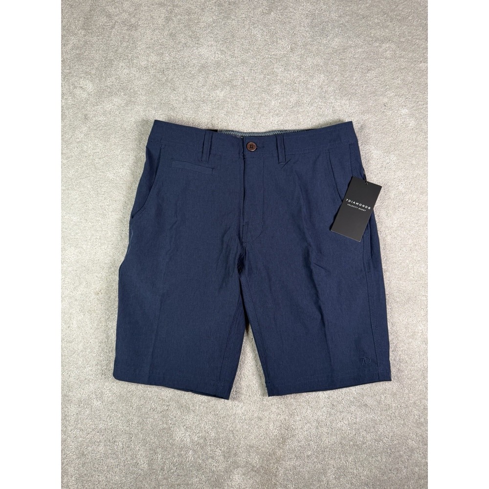 7 Diamonds Velocity Performance Shorts Men's 29 Navy Stretch Golf Travel New